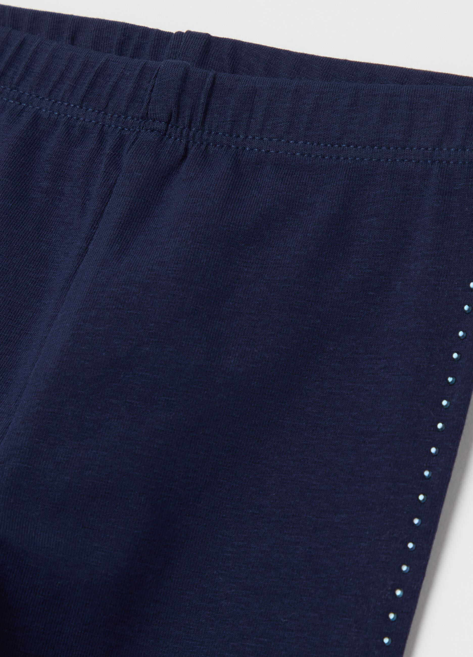 Three-quarter leggings with diamantés