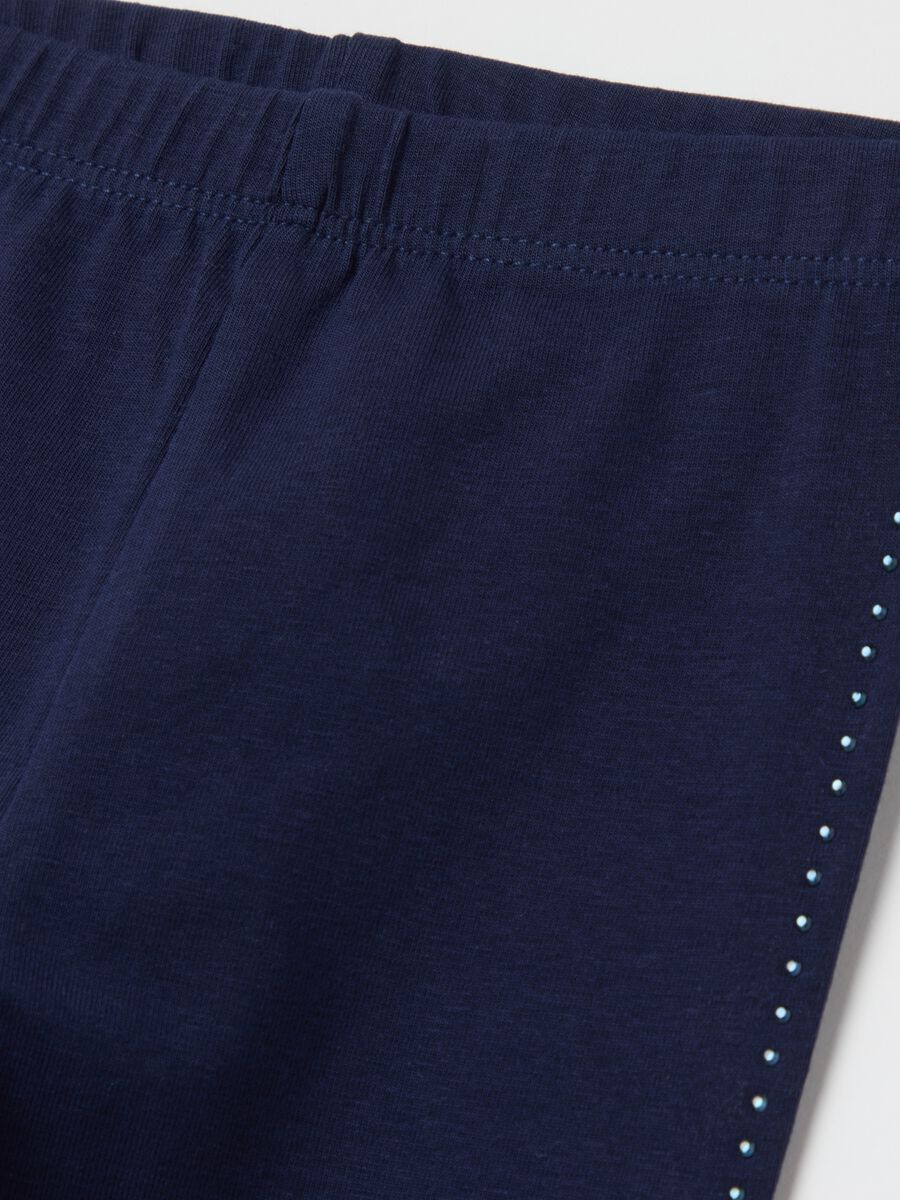 Three-quarter leggings with diamantés_2