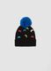Black hat with blue pompom_0