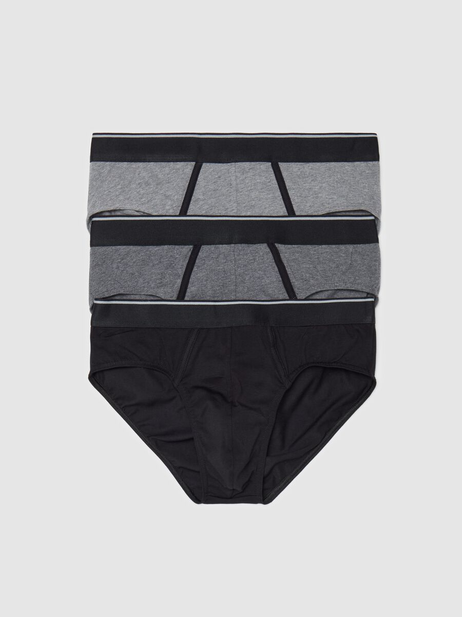 Three-pair pack briefs in stretch cotton with piping_4