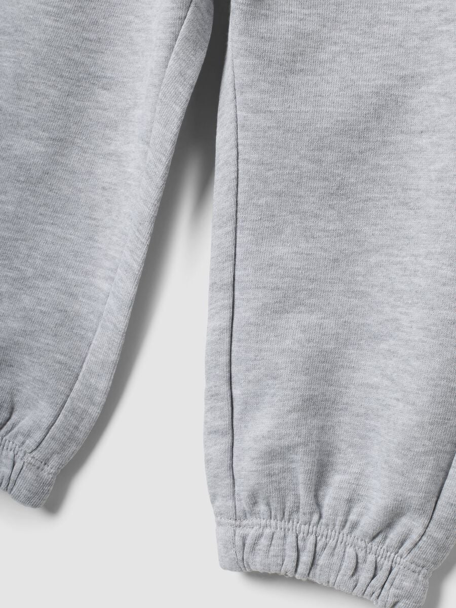Pantaloni jogger grigi in puro cotone per bimba_2