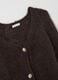 Brown V-neck cardigan in mohair and wool regular fit_5
