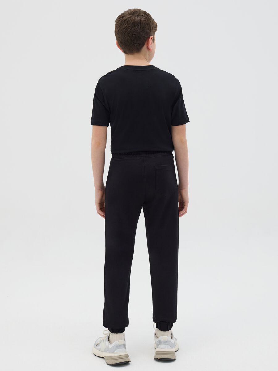 Cotton joggers with drawstring and print_3