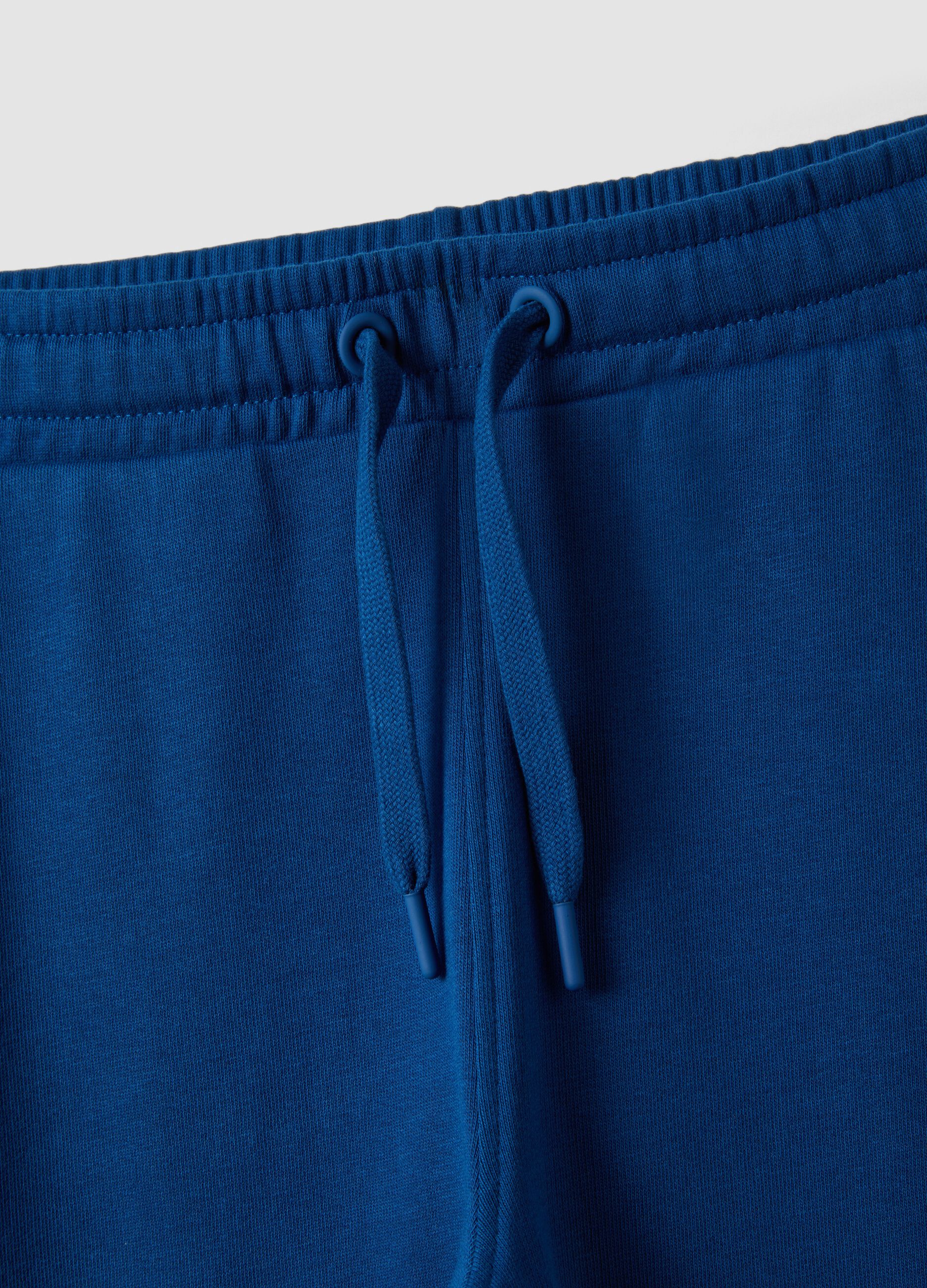 Blue organic cotton joggers with drawstring for boys