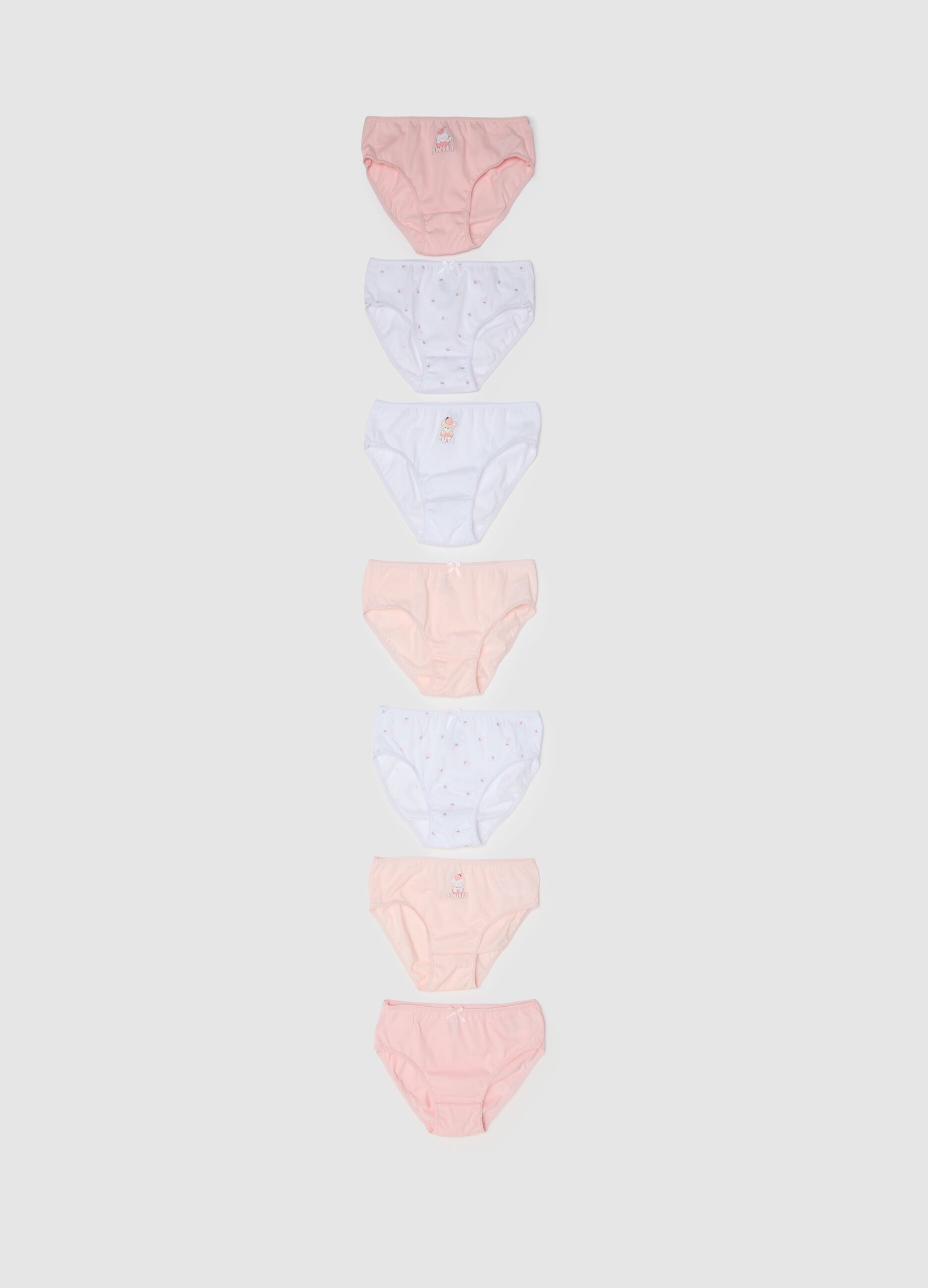 Girls' Multicolour Pure Cotton Knicker Multipack