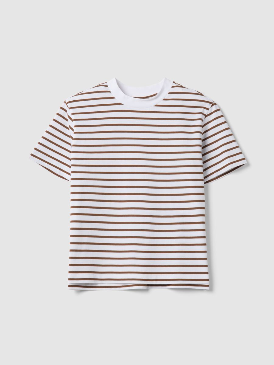 Striped Multicolour Crew-Neck T-Shirt in Pure Cotton, Regular Fit_4