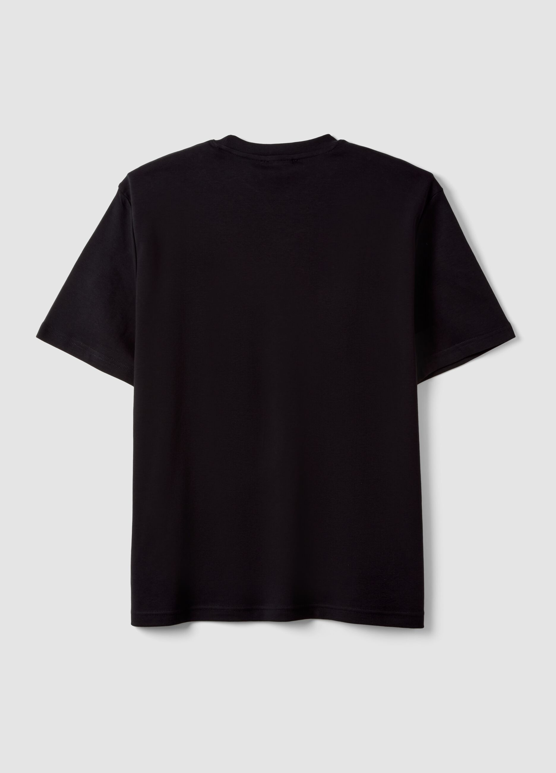 Men&rsquo;s black pure cotton regular-fit short-sleeve T-shirt