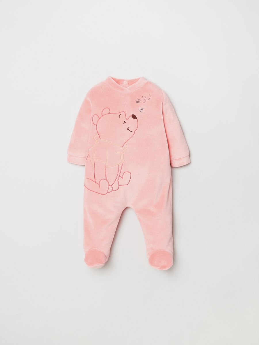 Tutina in velour con ricamo Winnie the Pooh_0