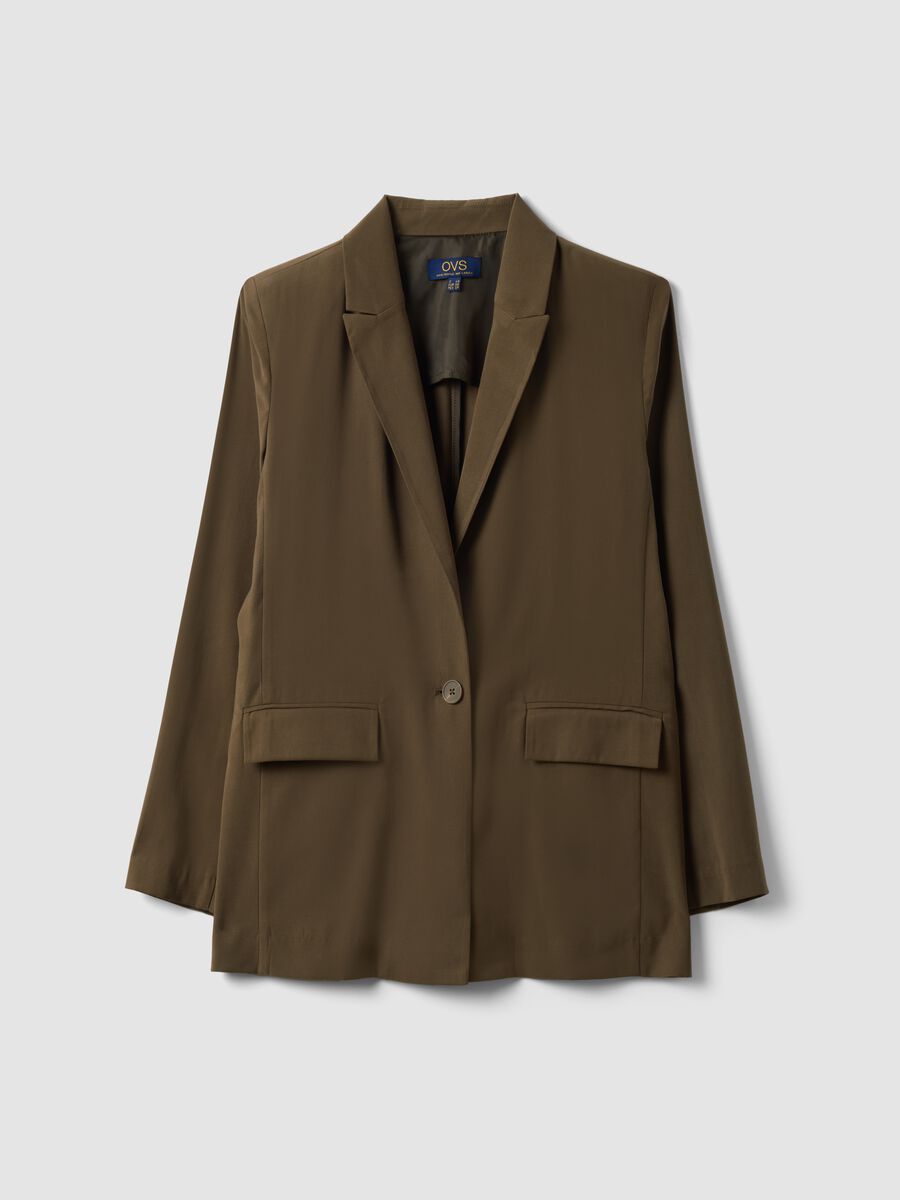 Blazer verde in misto viscosa regular fit_4