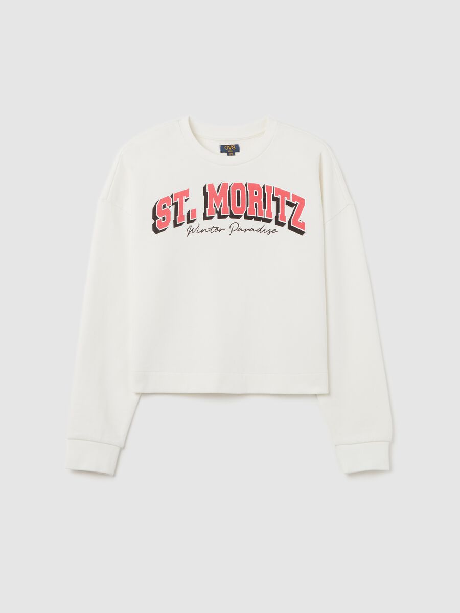Cropped sweatshirt with lettering print_3