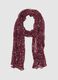 Purple fabric scarf with floral pattern_0