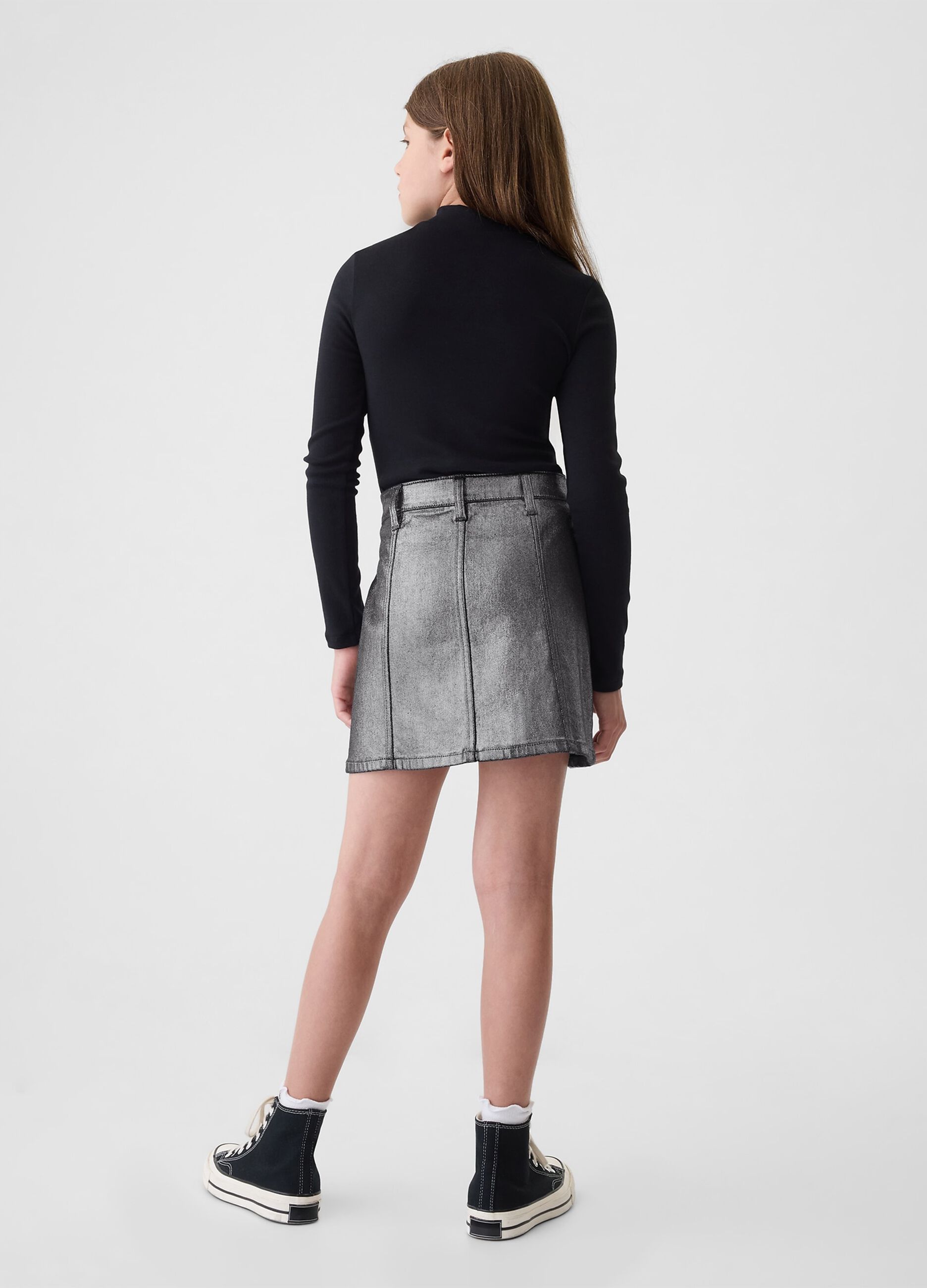 Metallic-effect miniskirt