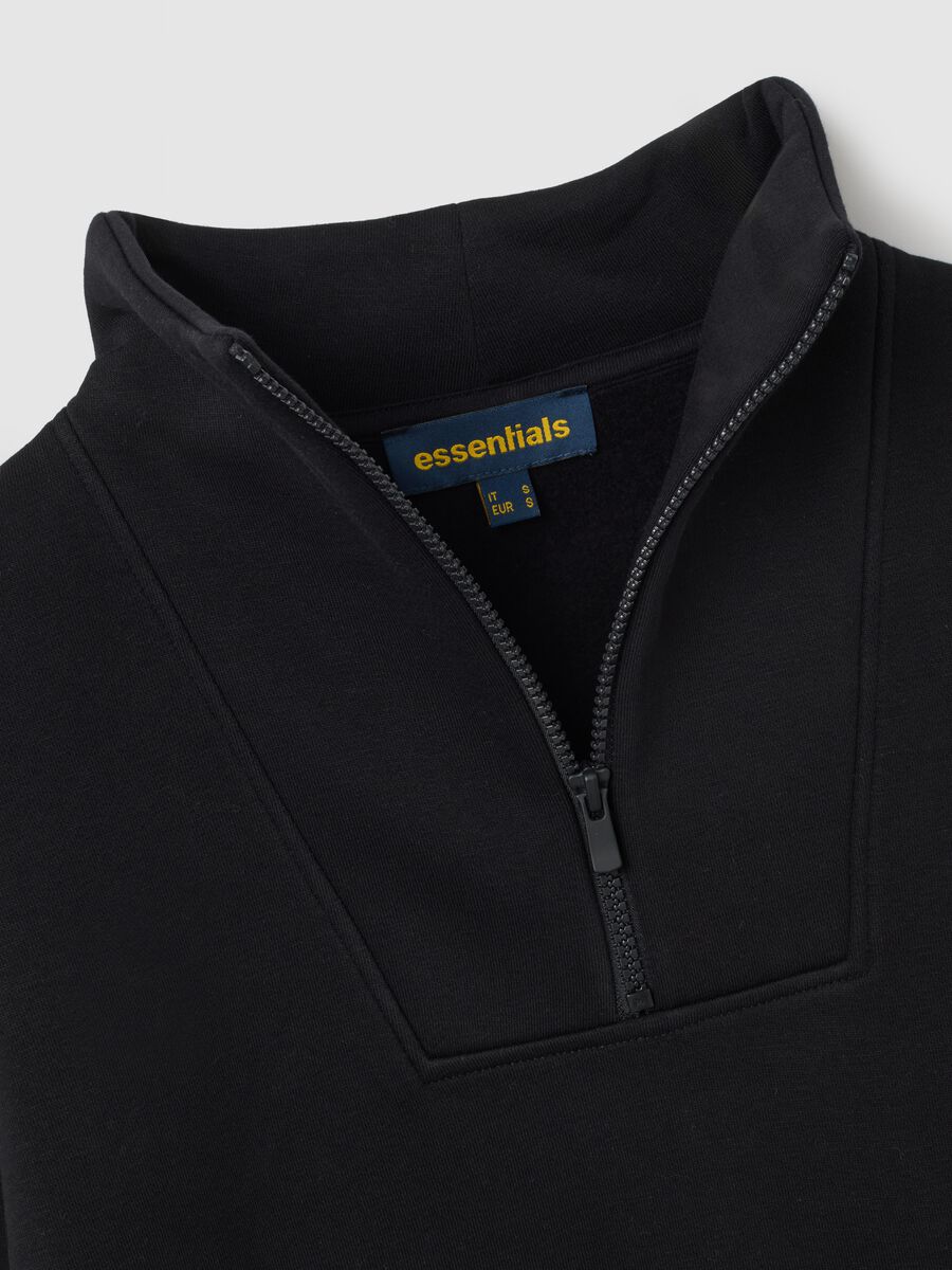 Black cotton blend sweatshirt regular fit_5