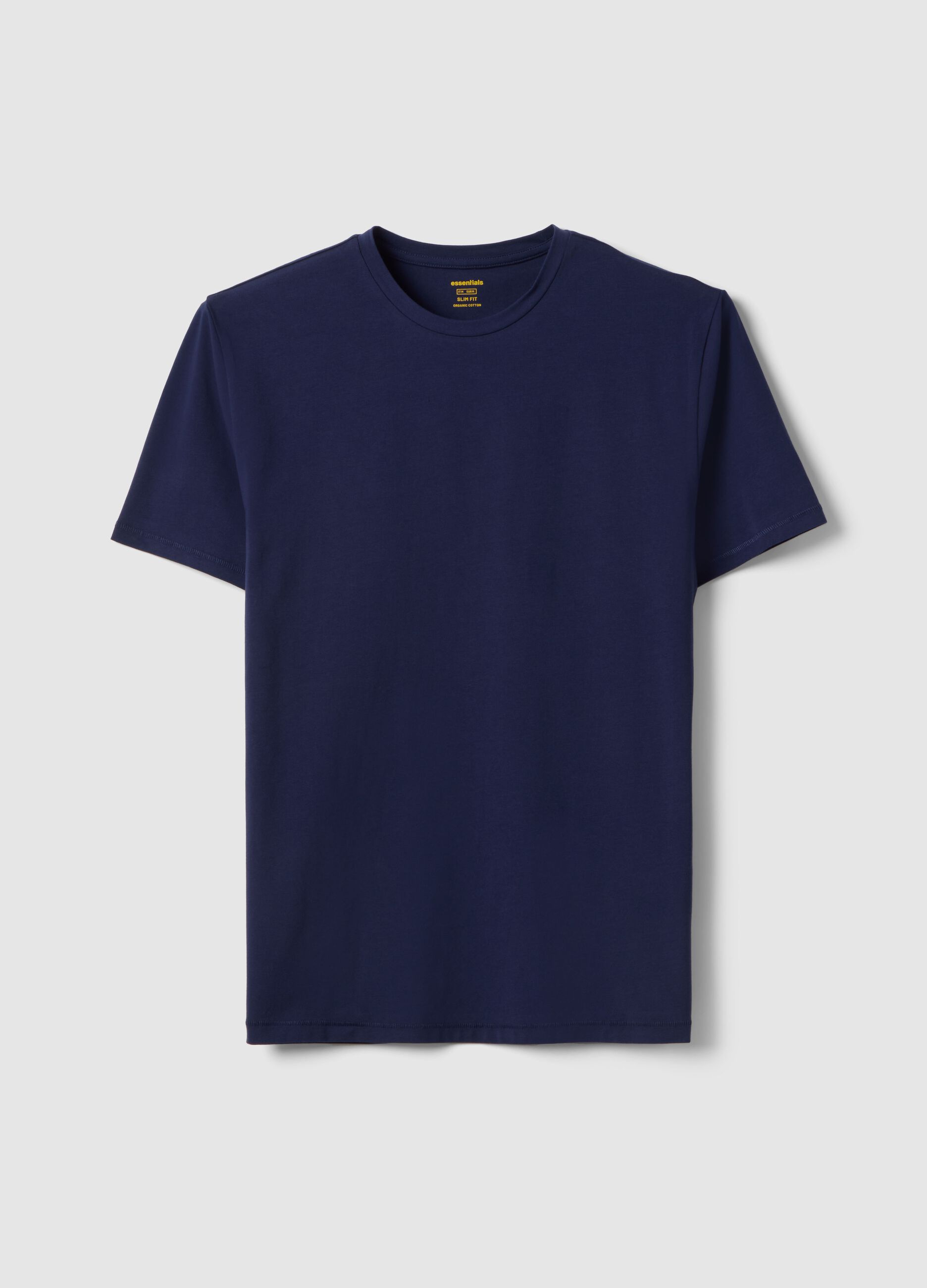 T-shirt in cotone elasticizzato blu slim fit