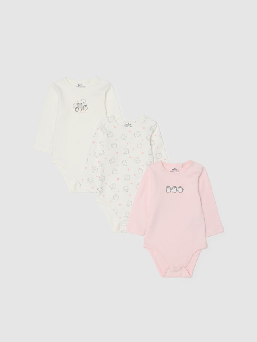 Multicoloured newborn cotton body tripack_0