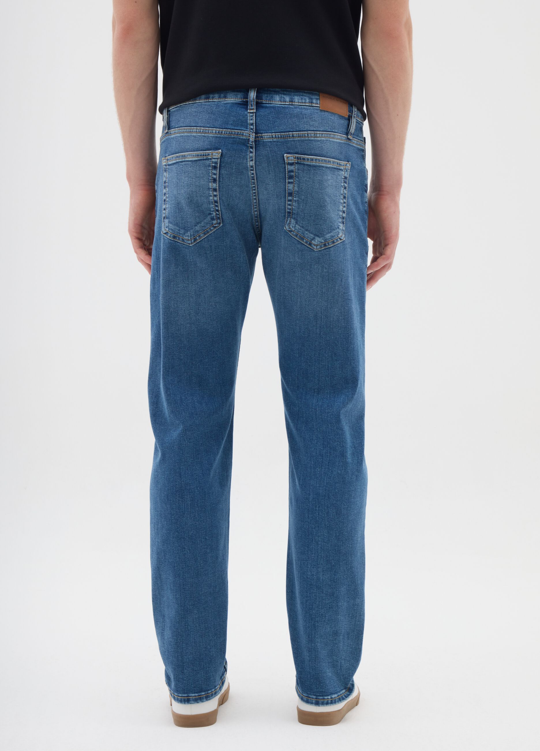 Blue stretch denim jeans regular fit