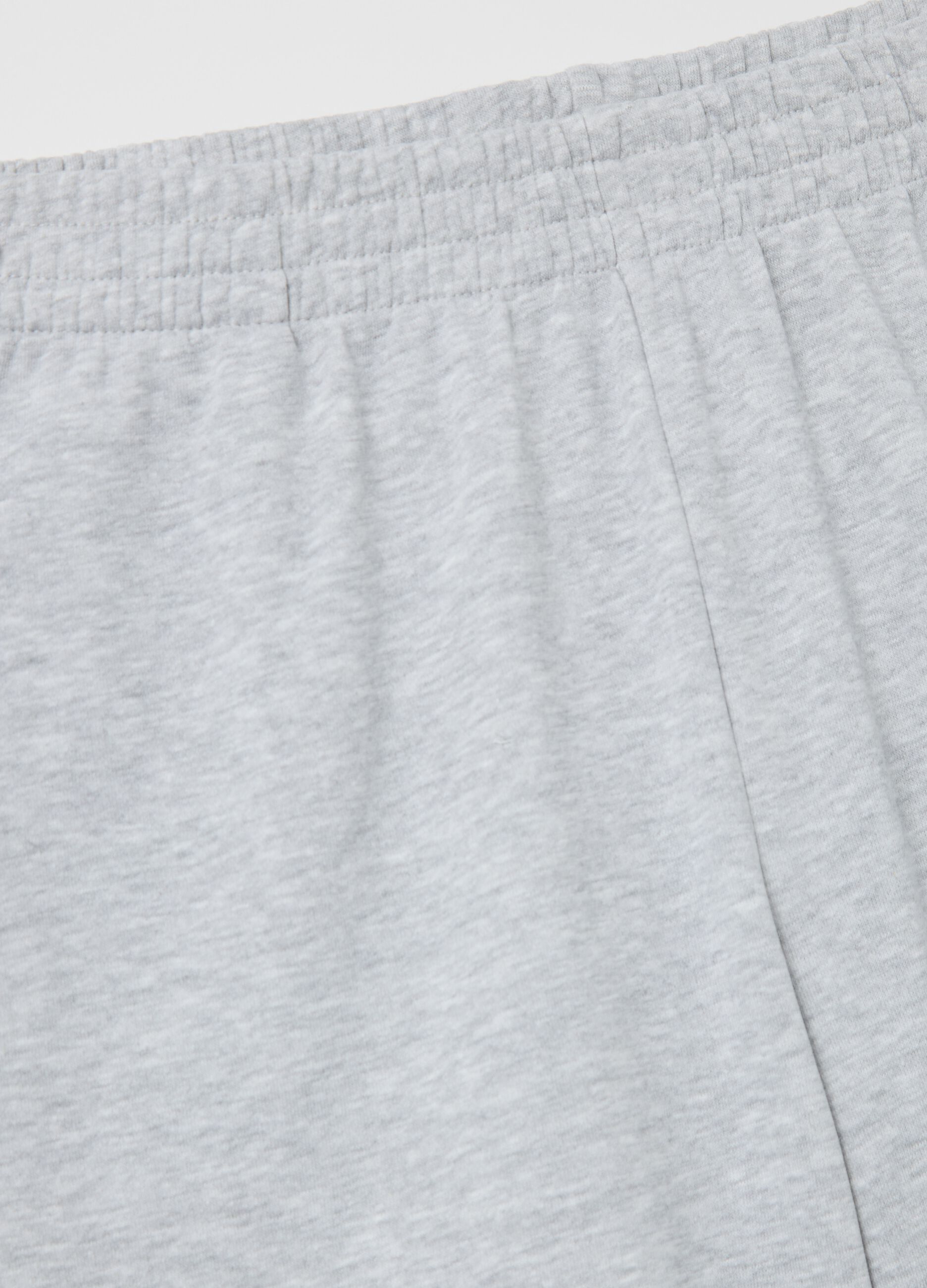 Grey Bermuda shorts in French terry with elasticated waist