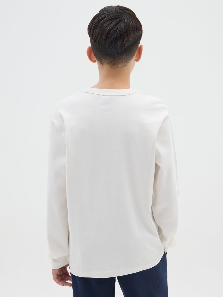 Boys' white pure cotton regular fit sweater_1