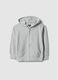 Children's grey hoodie with zip in pure cotton regular fit_0