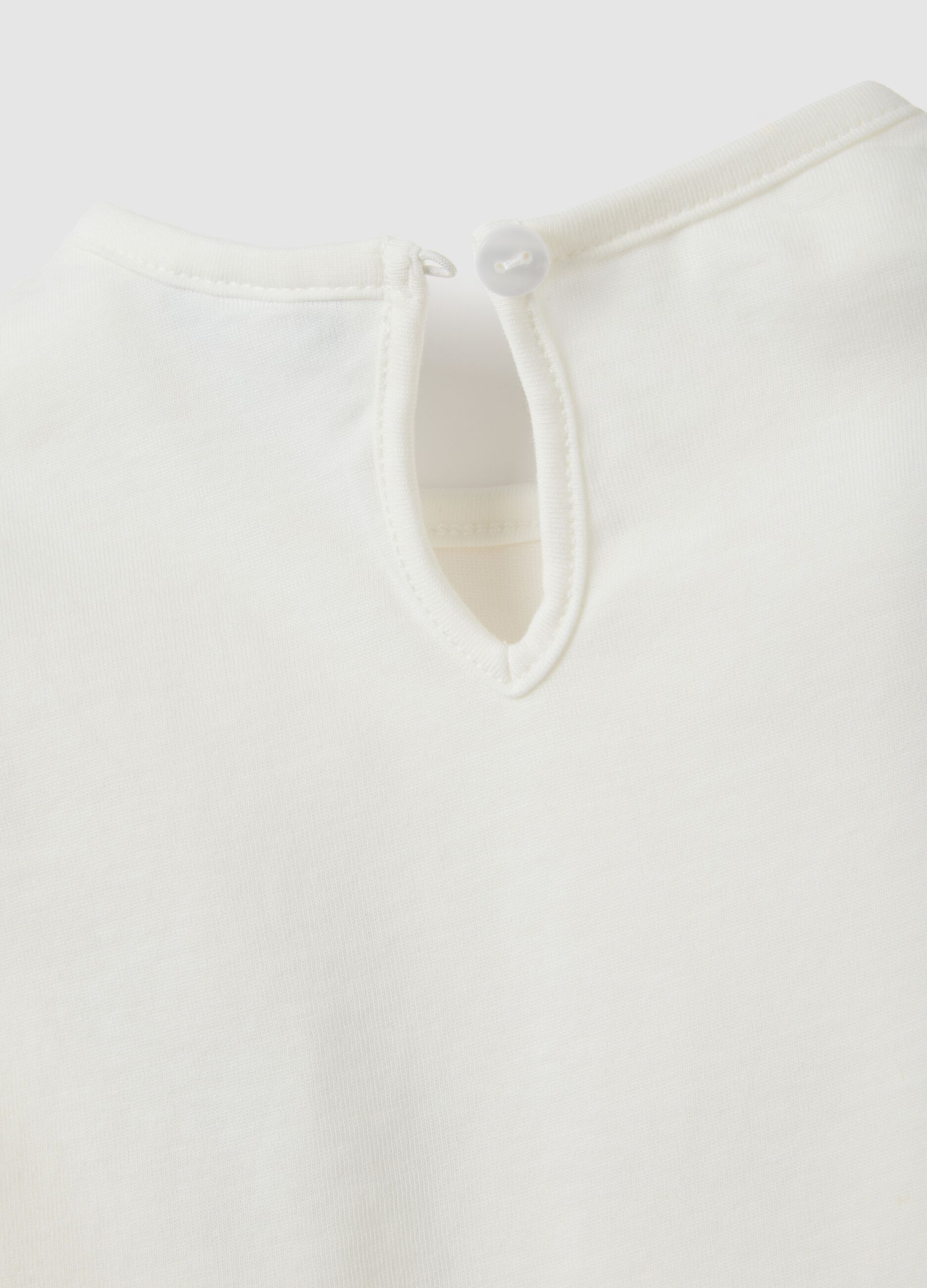 Maglietta da neonata in puro cotone bianca regular fit