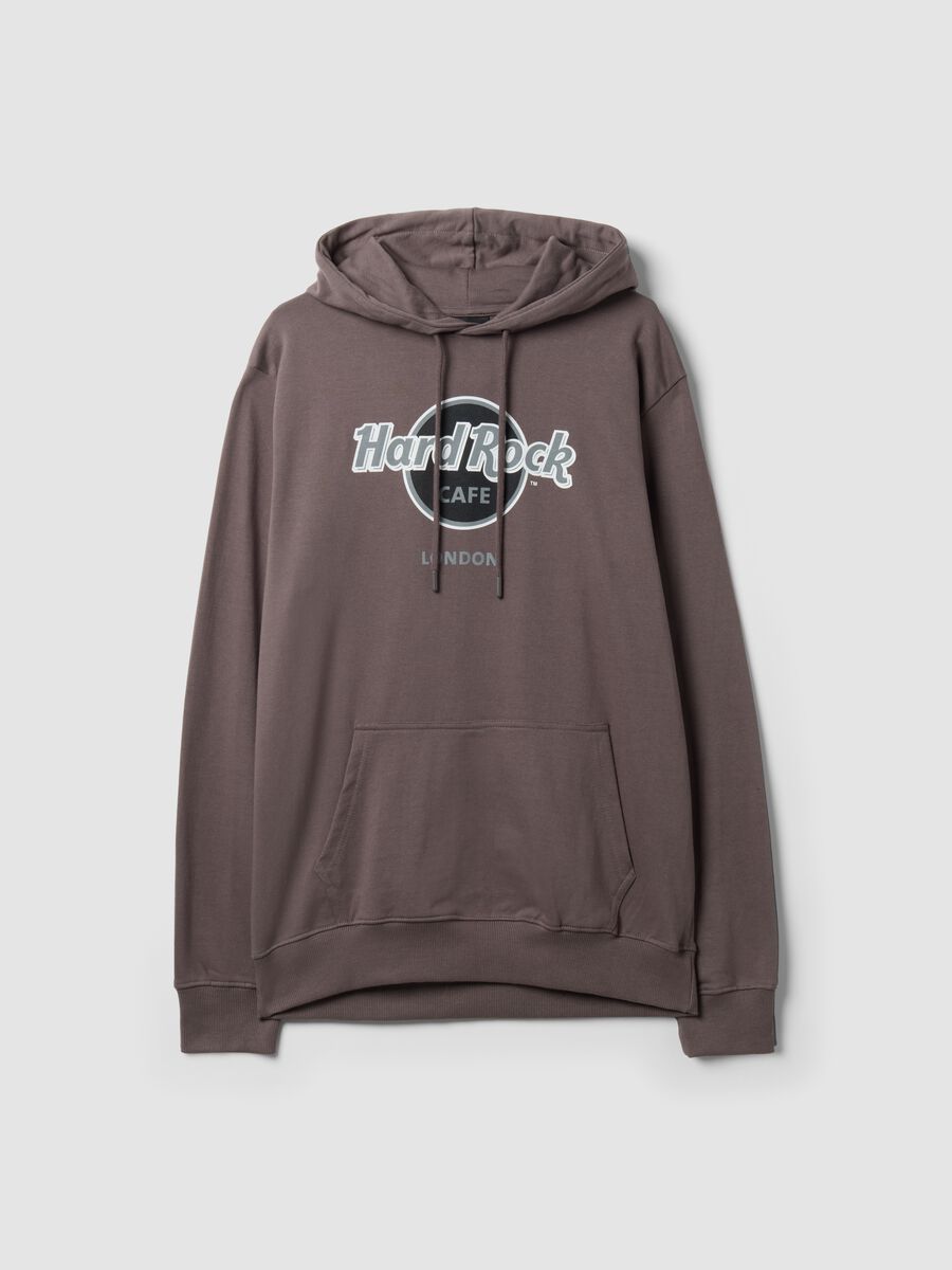 Grey pure cotton hoodie with Hard Rock Cafe print_0