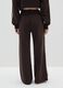 Brown Cotton Blend Wide Leg Trousers_3