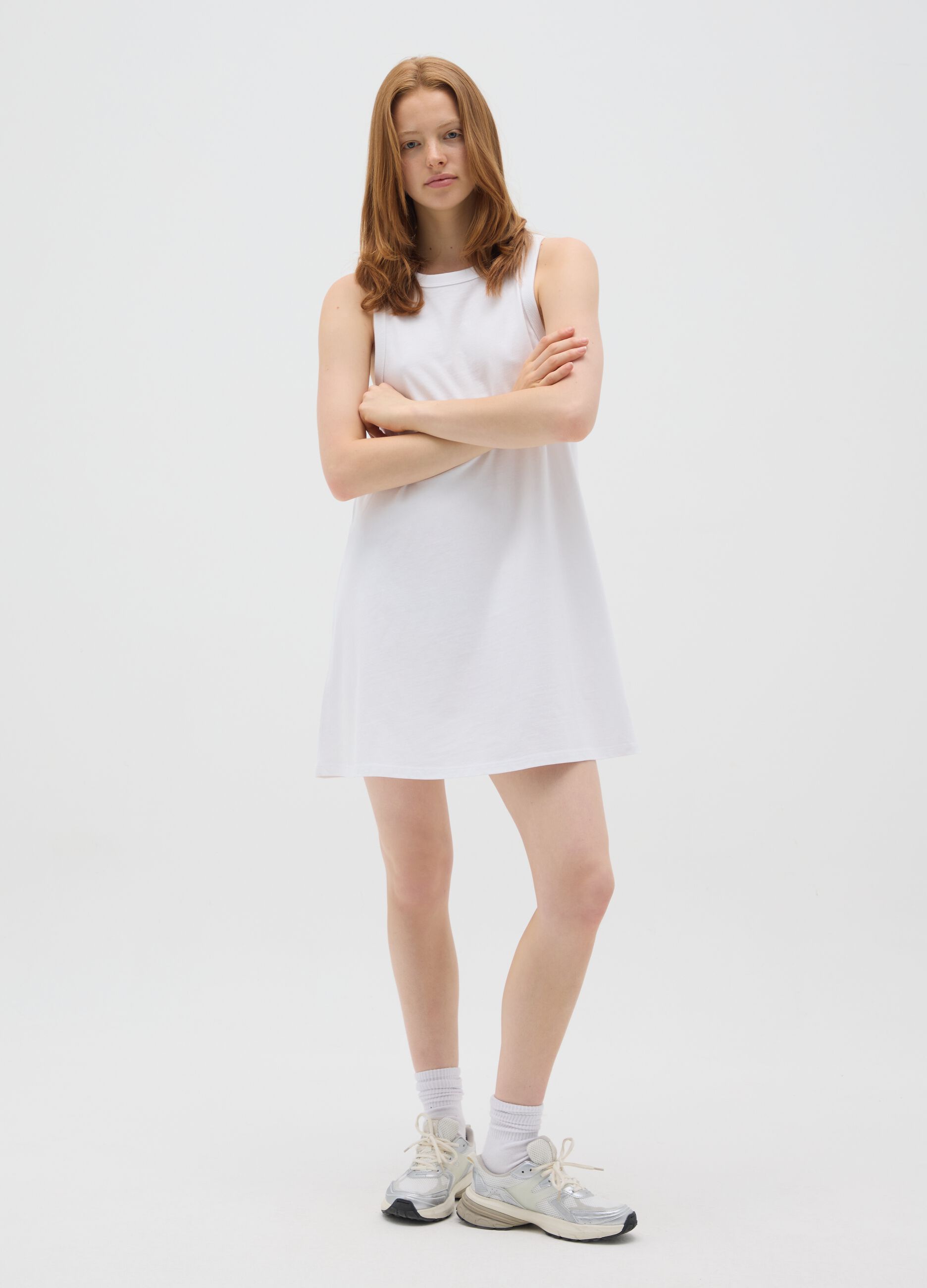 Women's Pure White Cotton Dress