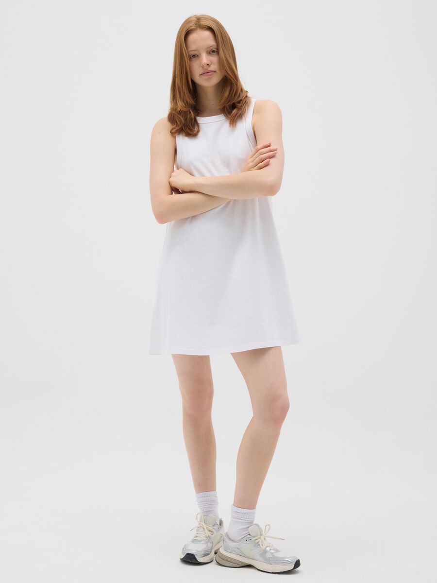 Women's Pure White Cotton Dress_0