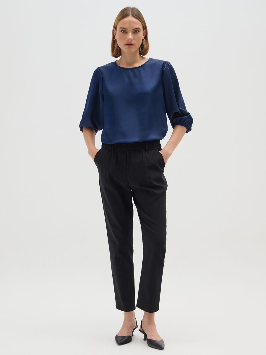 Regular fit blue blouse with long sleeves_1
