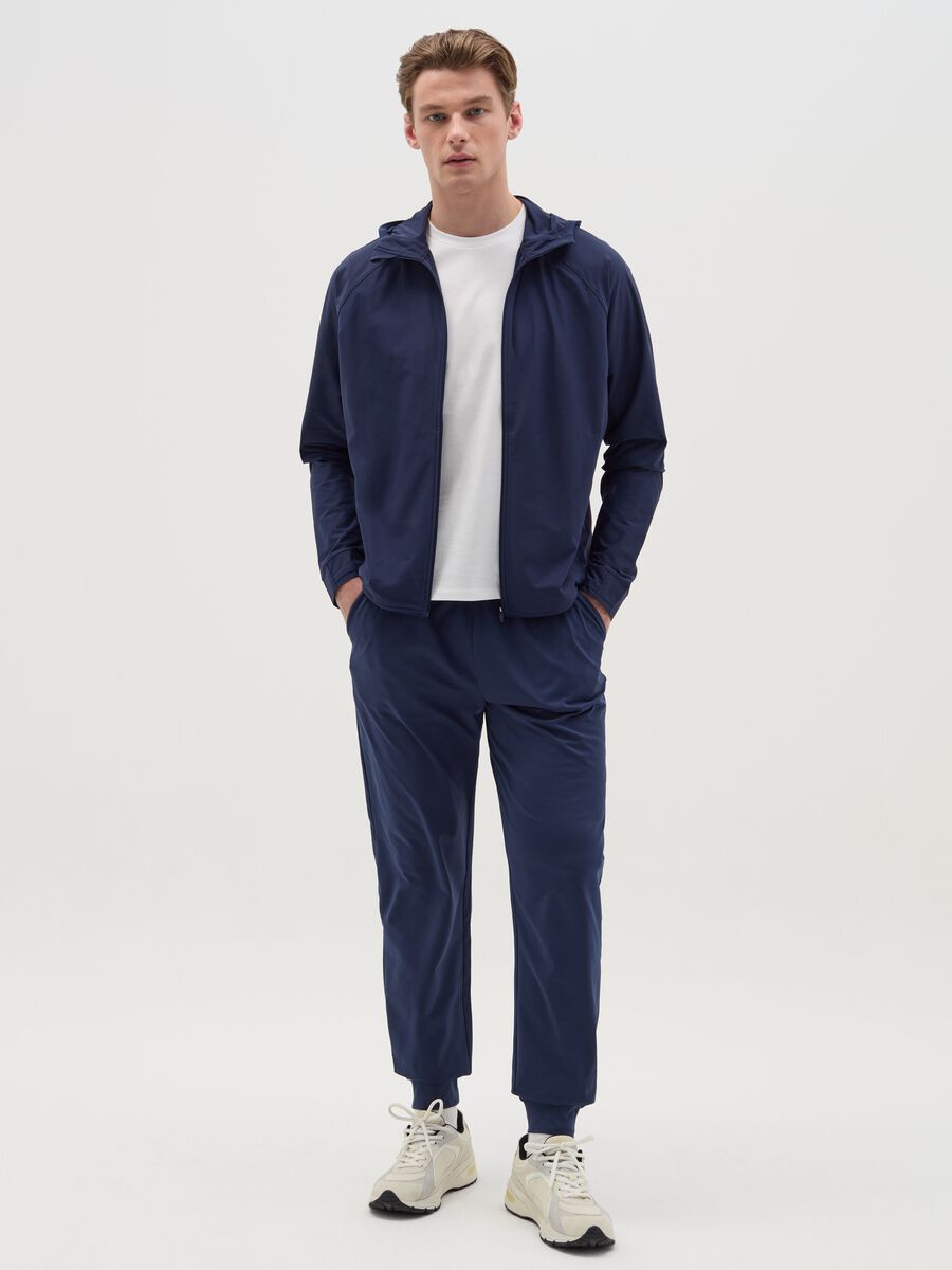 Technical fabric joggers with drawstring_0