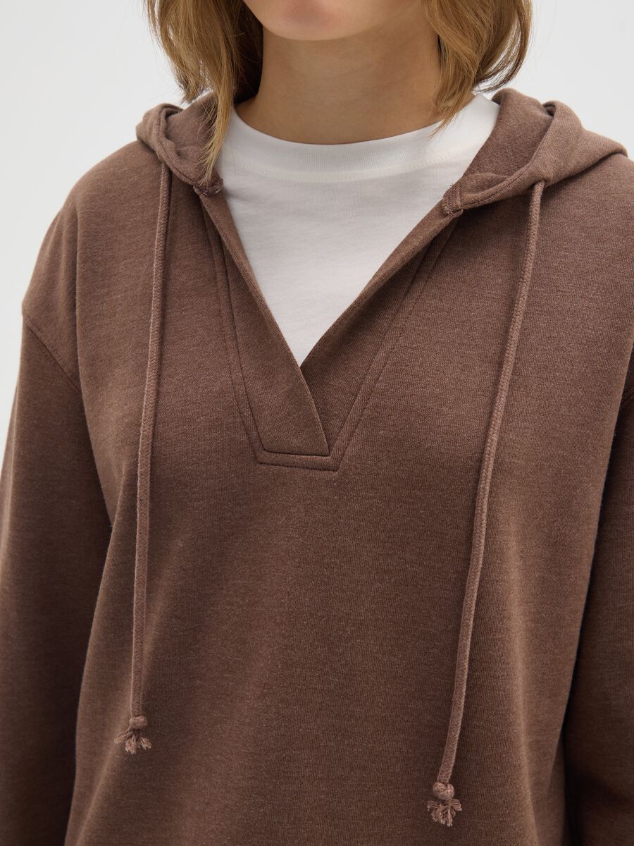 Felpa in misto cotone marrone regular fit_3