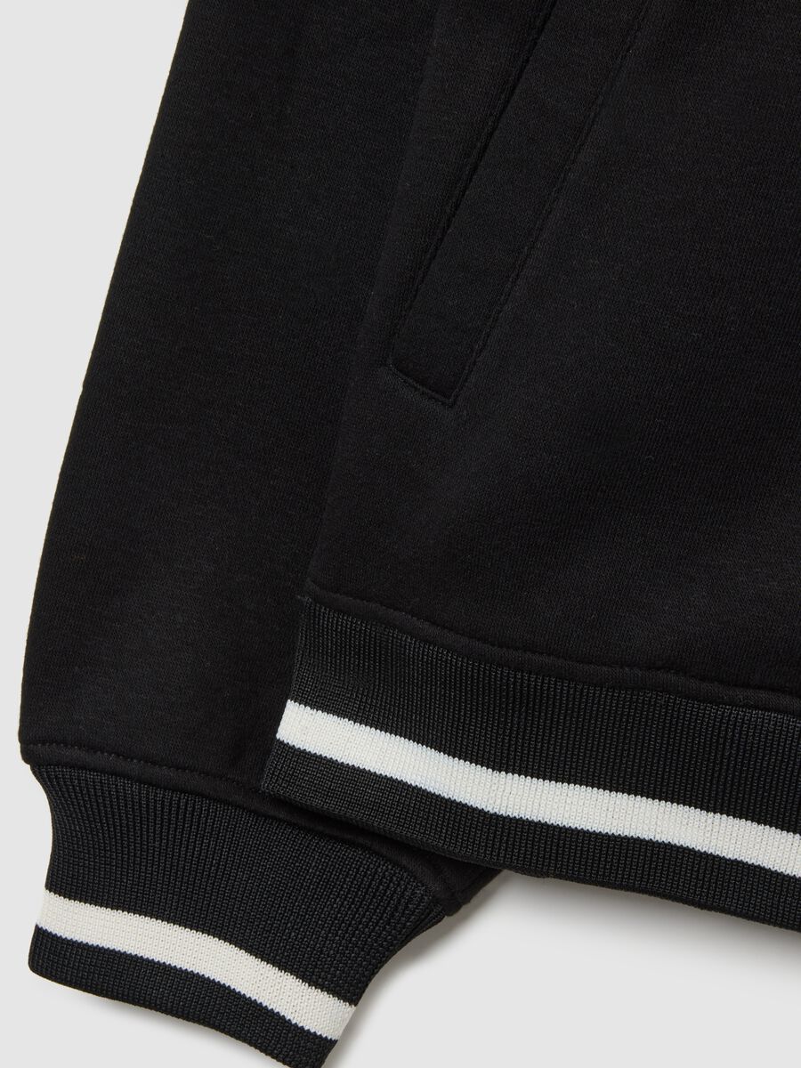 Giubbotto bomber in misto cotone nero con stampe Celtics_1