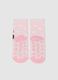 Girls' pink Disney print cotton blend anti-slip socks_2