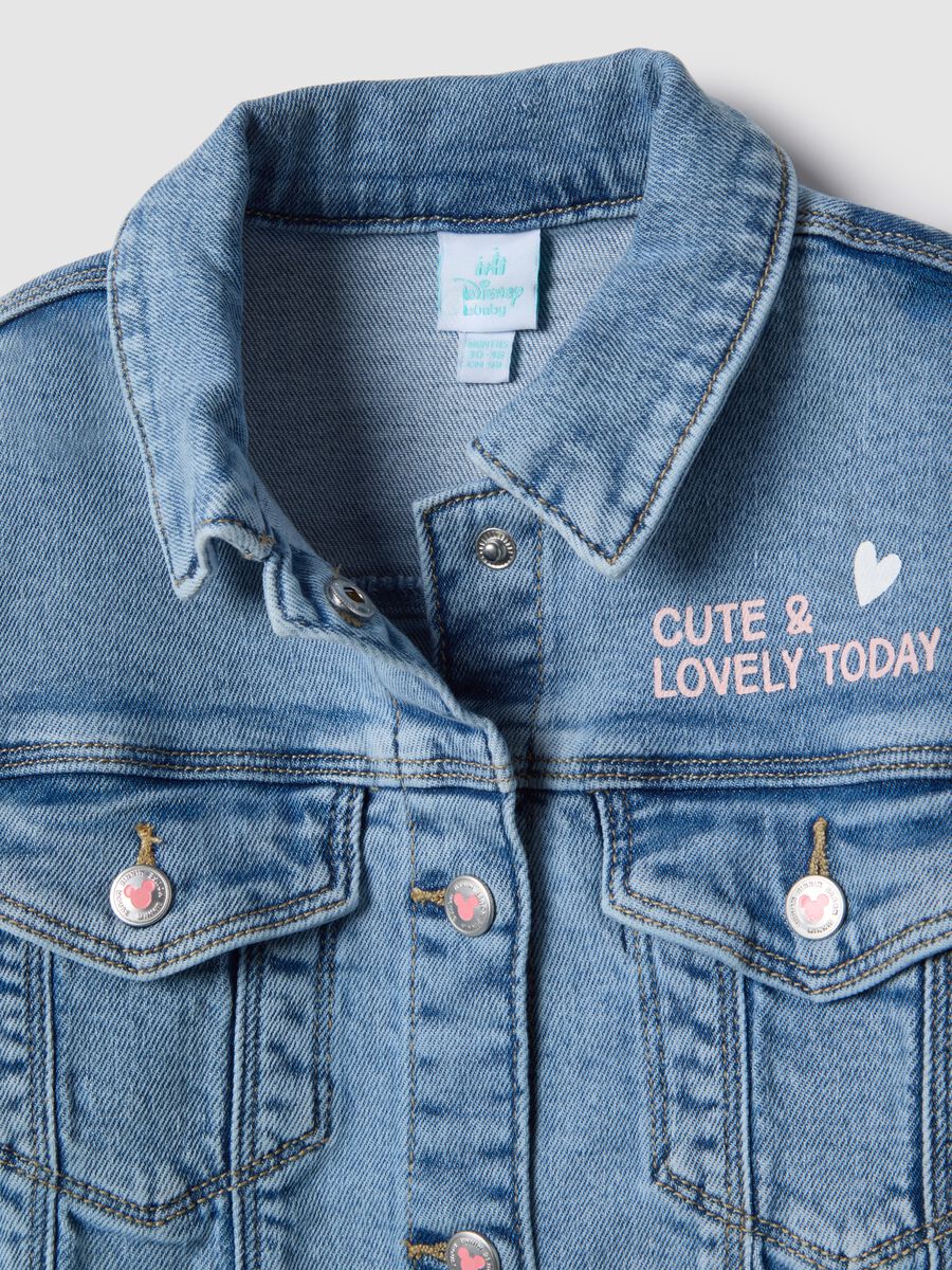 Blue denim cotton jacket regular fit for girls_2