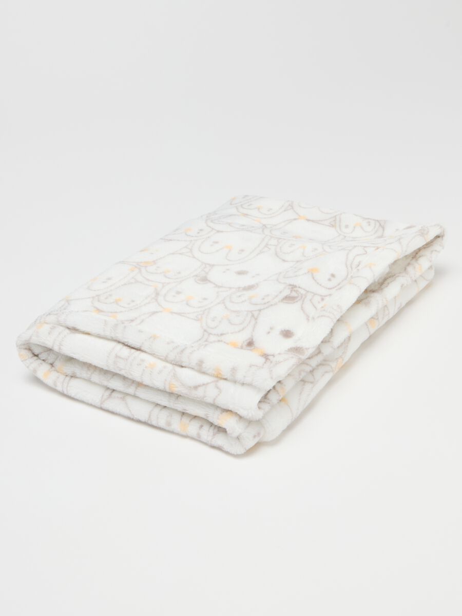 White crib blanket in faux fur_0