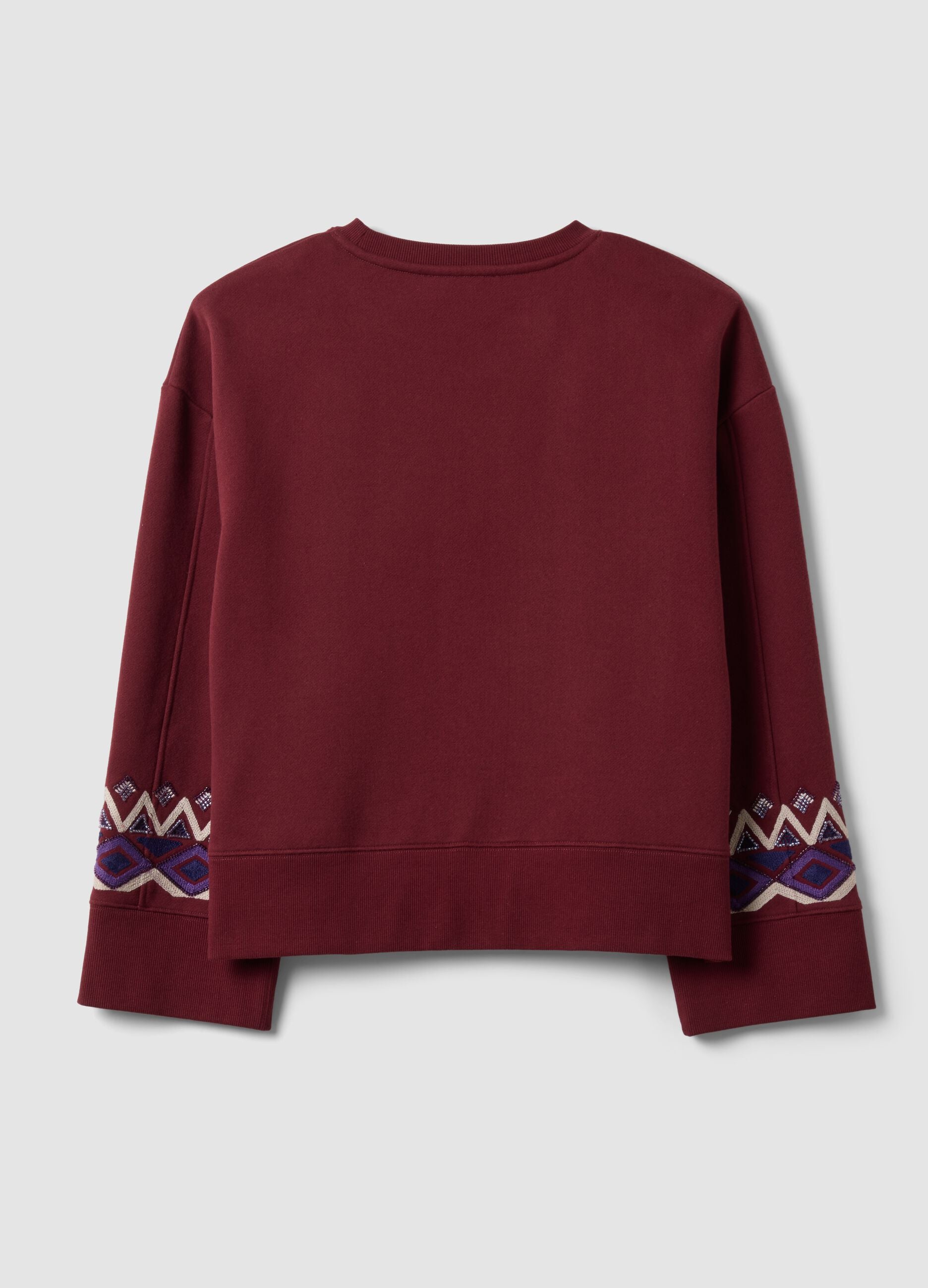 Felpa rossa in misto cotone con fantasia regular fit