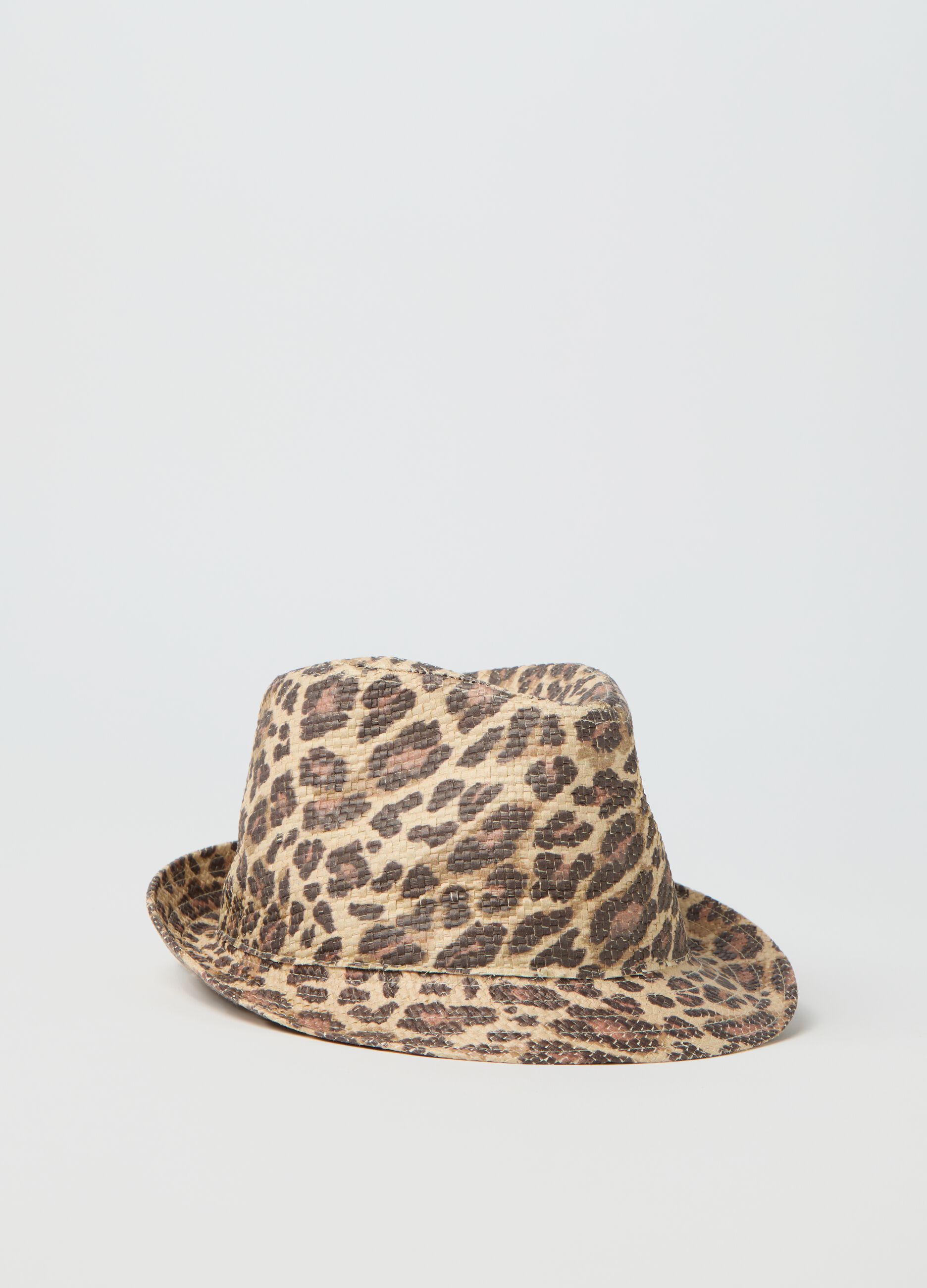 Cappello da donna in puro tessuto carta multicolor
