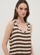 Brown striped stretch viscose tank top_0