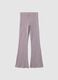 Purple regular fit stretch cotton leggings for girls_4