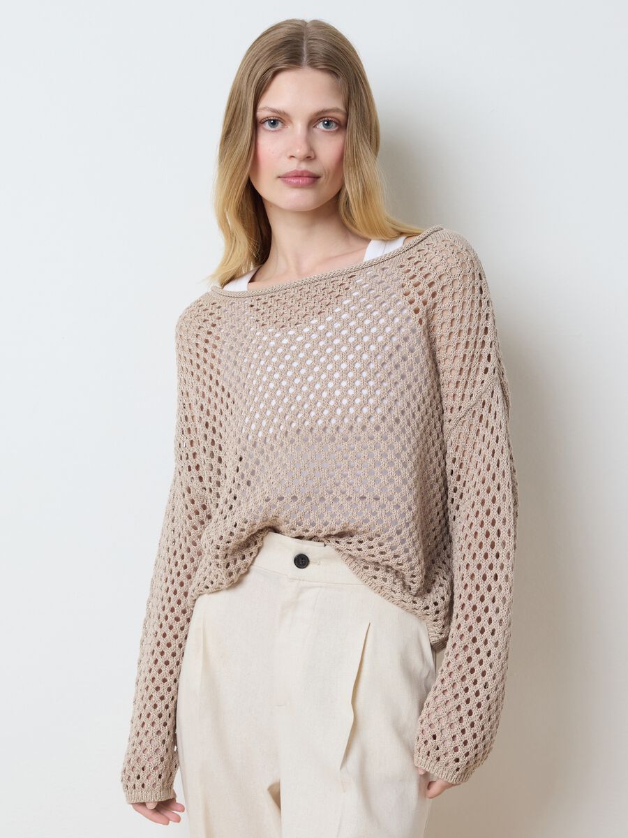 Open stitch top in lurex_1