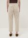 Beige Stretch Cotton Blend Regular Fit Trousers_2