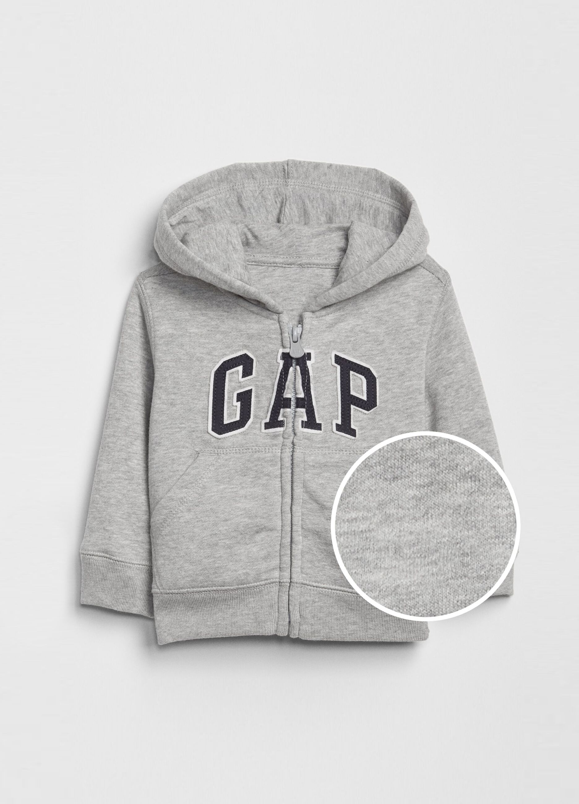 Full-zip in felpa con cappuccio