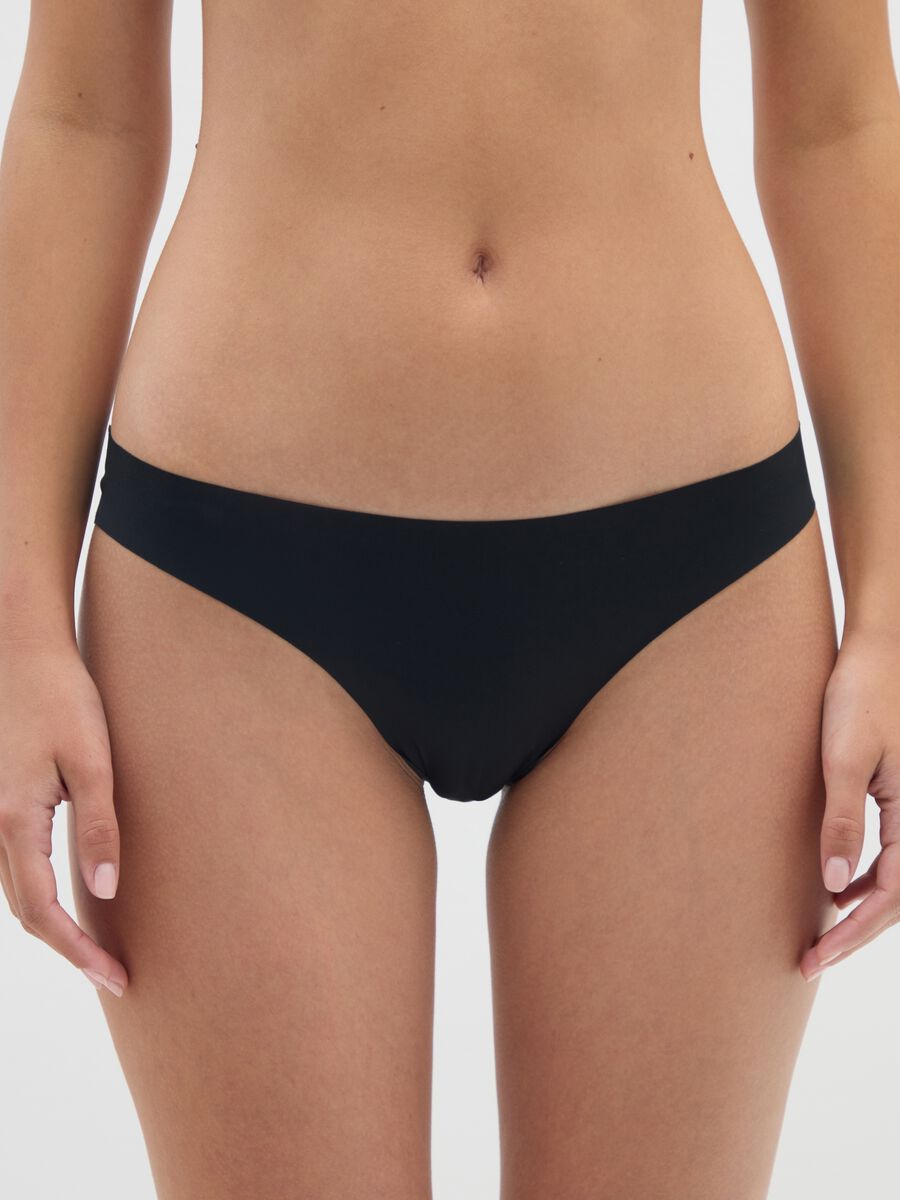Slip in tessuto elasticizzato nero_1