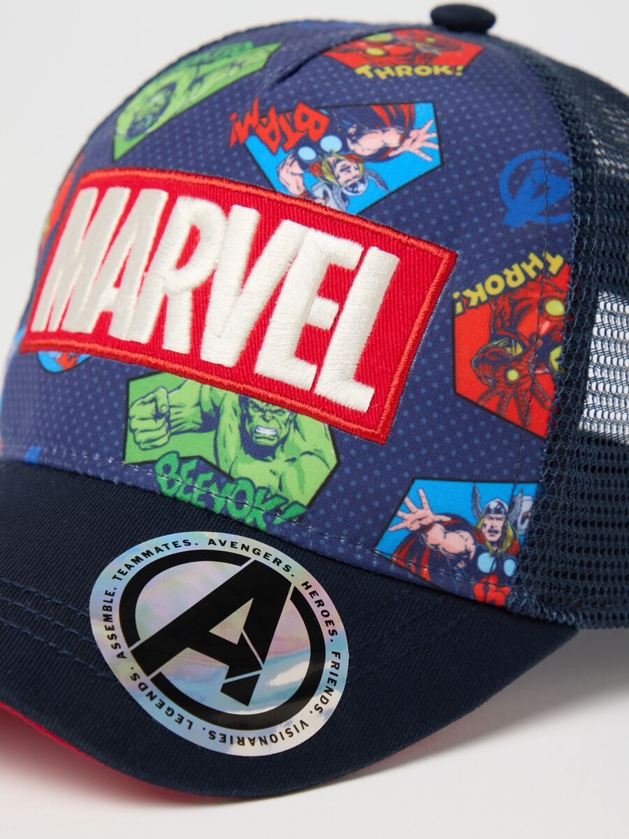 Blue baseball cap with superheroes print_2