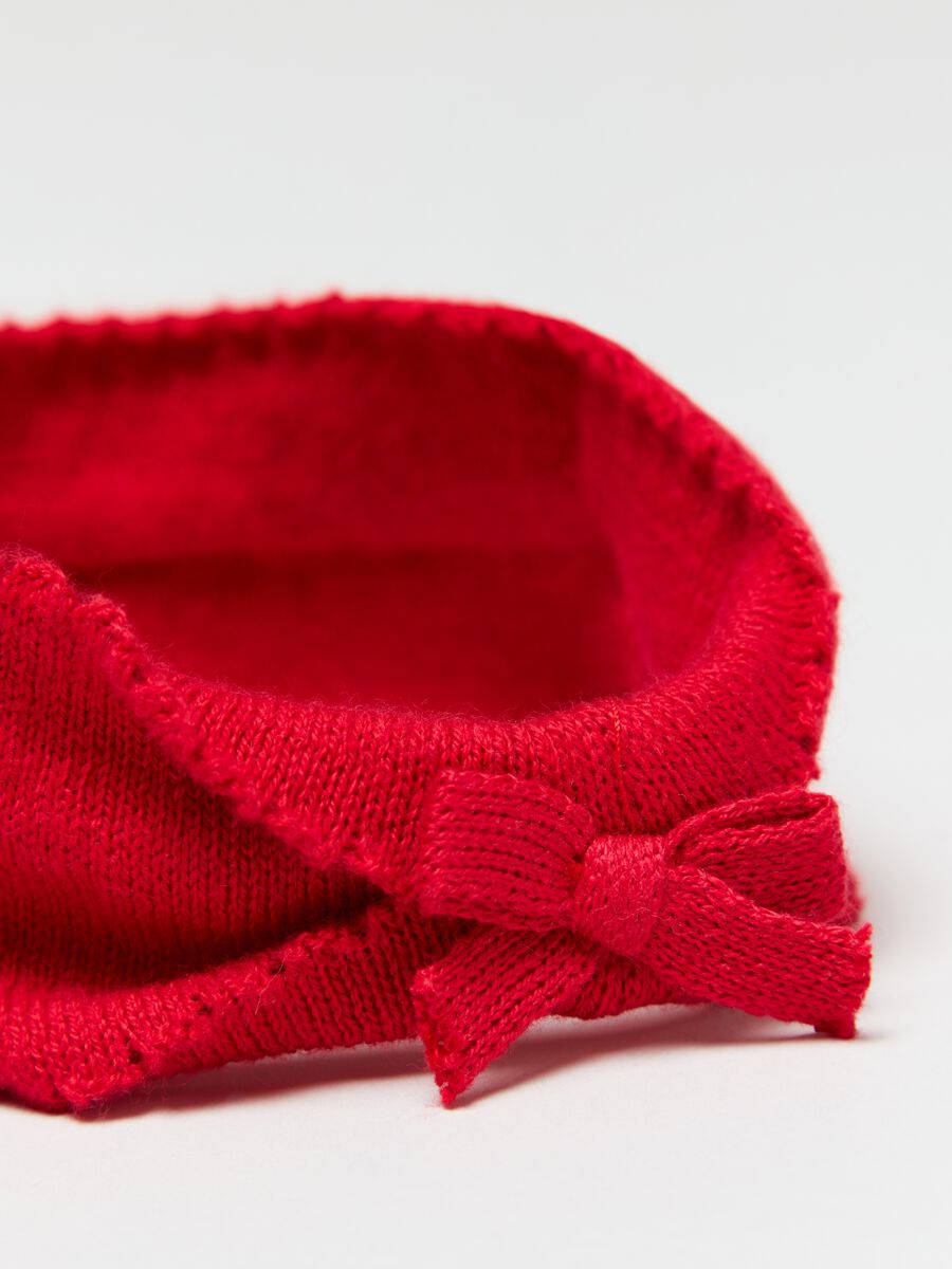 Fascia per capelli in maglia con fiocco_2