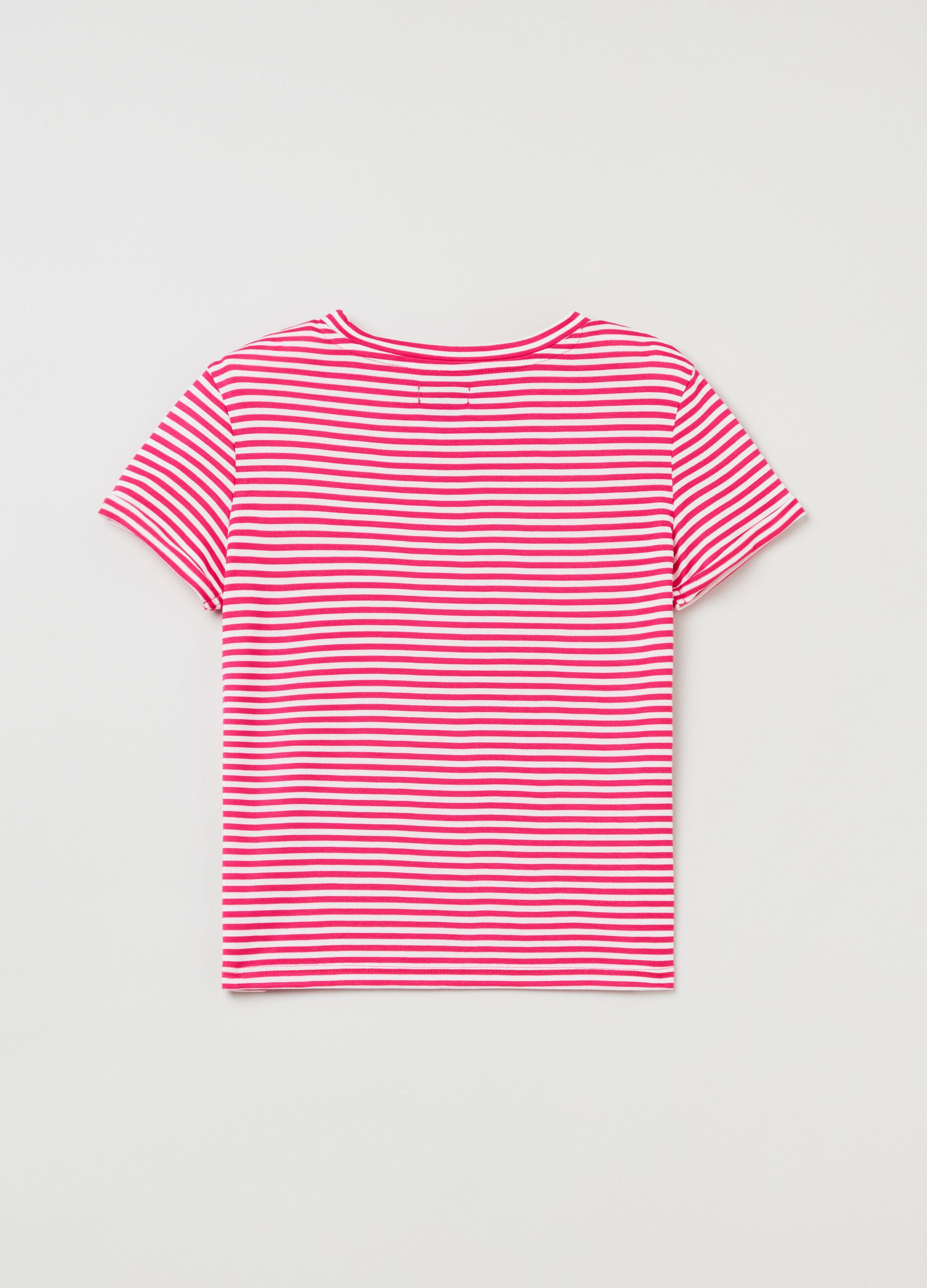 T-shirt with round neck and stripes