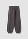 Pantaloni jogger grigi in puro cotone con fondo elastico_1