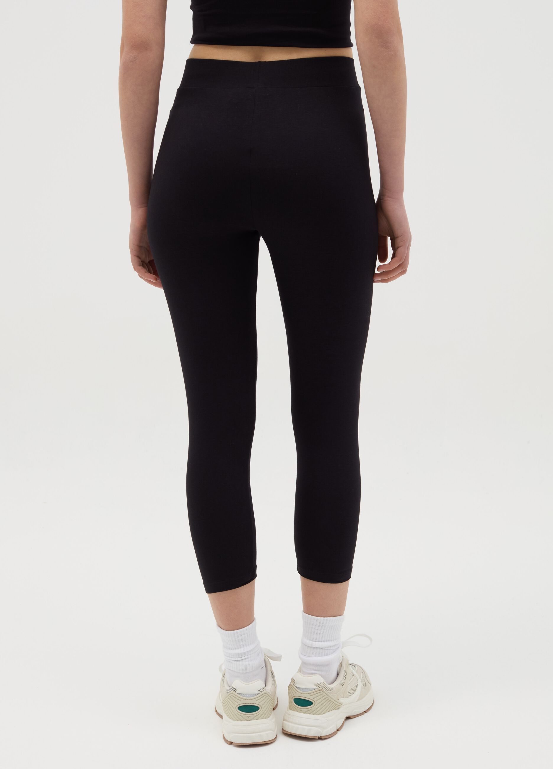 Cropped leggings with print
