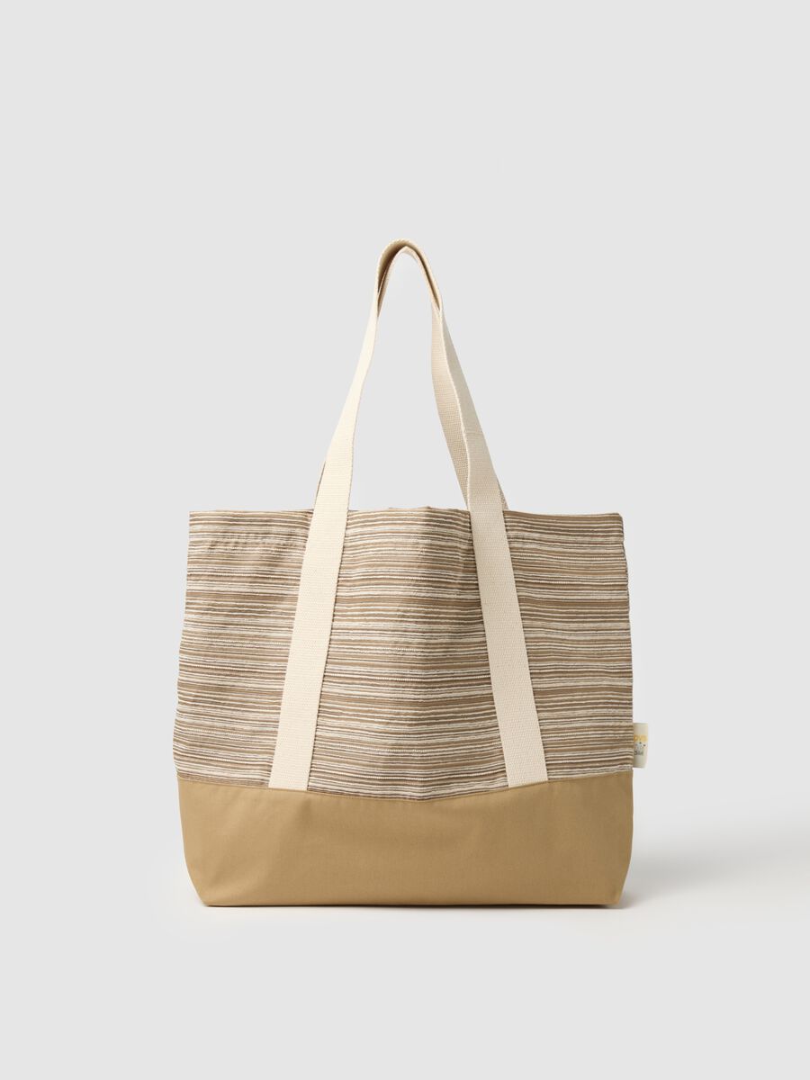 Women's Beige Handbag with Striped Details QUID_0
