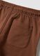 Shorts marroni in puro cotone organico con vita elasticizzata per bimbo regular fit_3